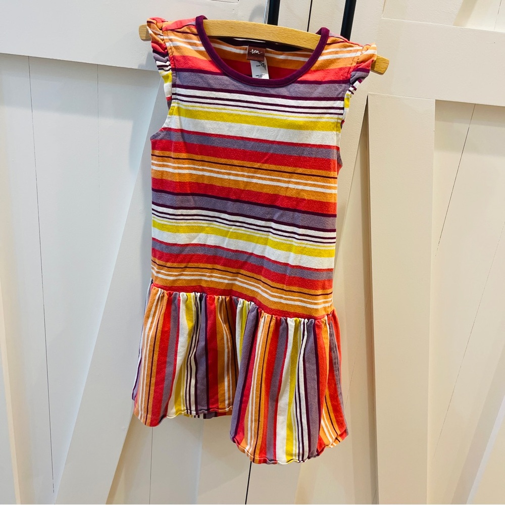 Tea Collection Colorful Striped Sleeveless Dress size 5